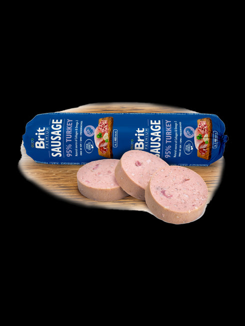 Salam pentru caini Brit Premium cu curcan 800 g